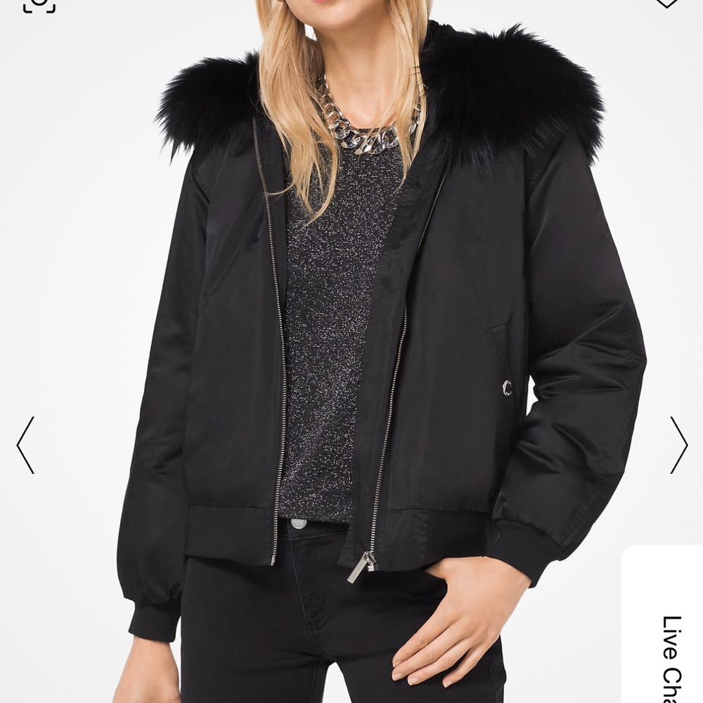 Michael Michael Kors Bomber Jacket with Fur Hood